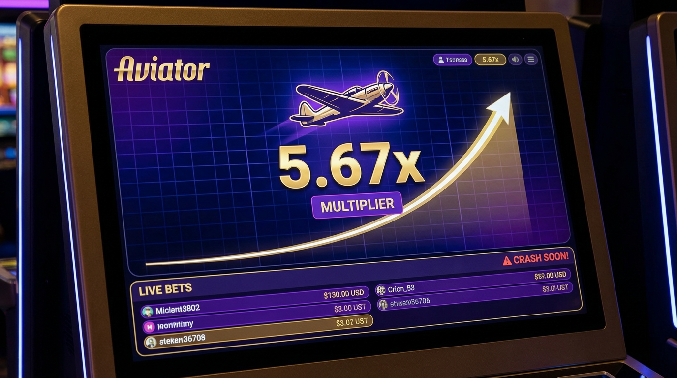 Aviator crash game 567win mostrando multiplicador de 5.67x