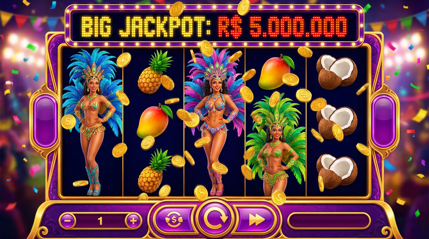 Caça-níqueis 567win com tema de carnaval brasileiro e jackpot de R$ 5 milhões